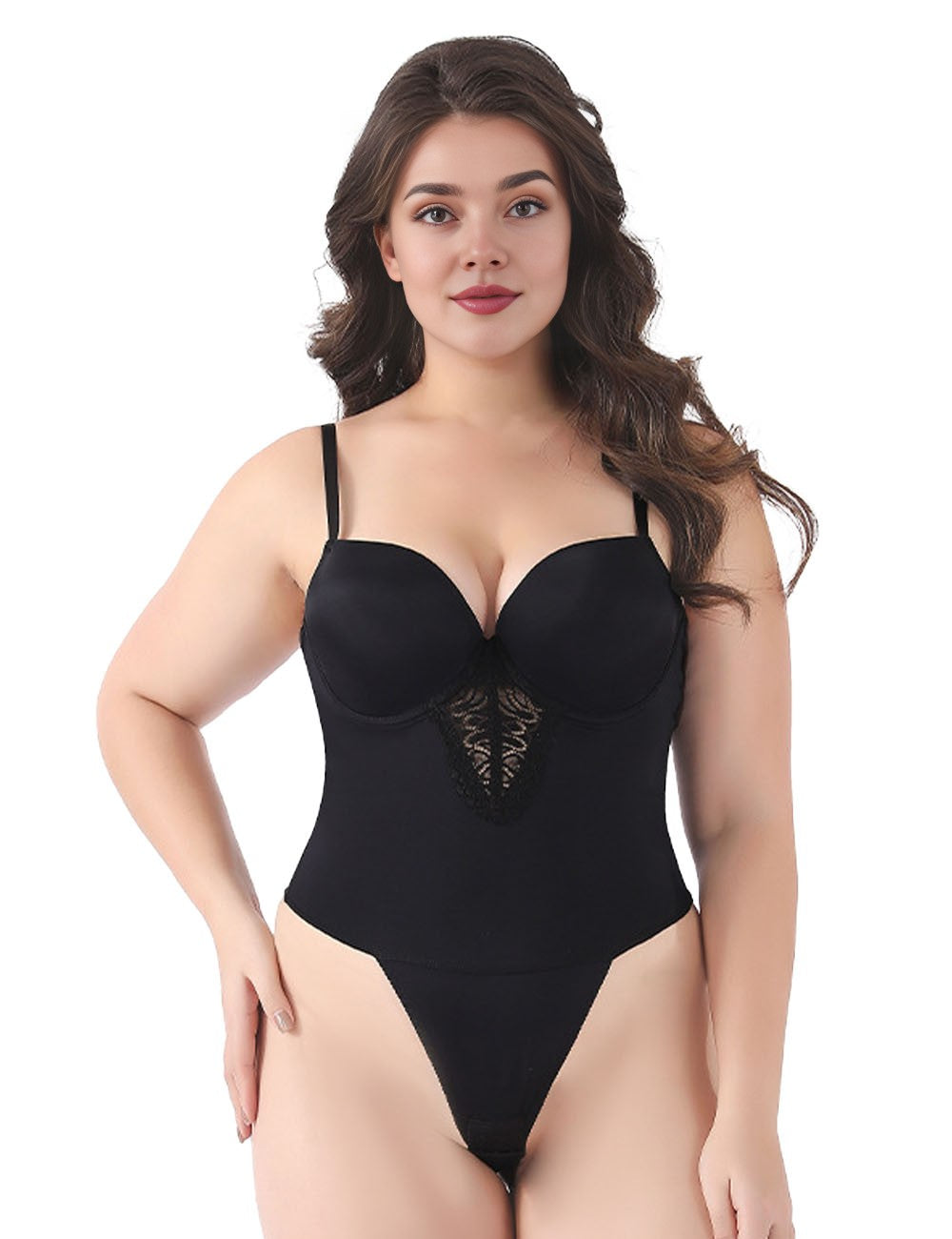 Women Plus Size Bodysuits Built-in Bra Shapewear | PRUSES