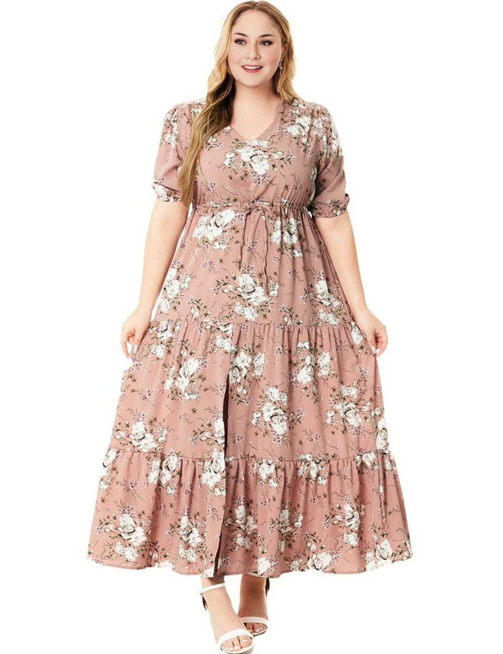 Women Plus Size Bohemian Print Oversized Dress