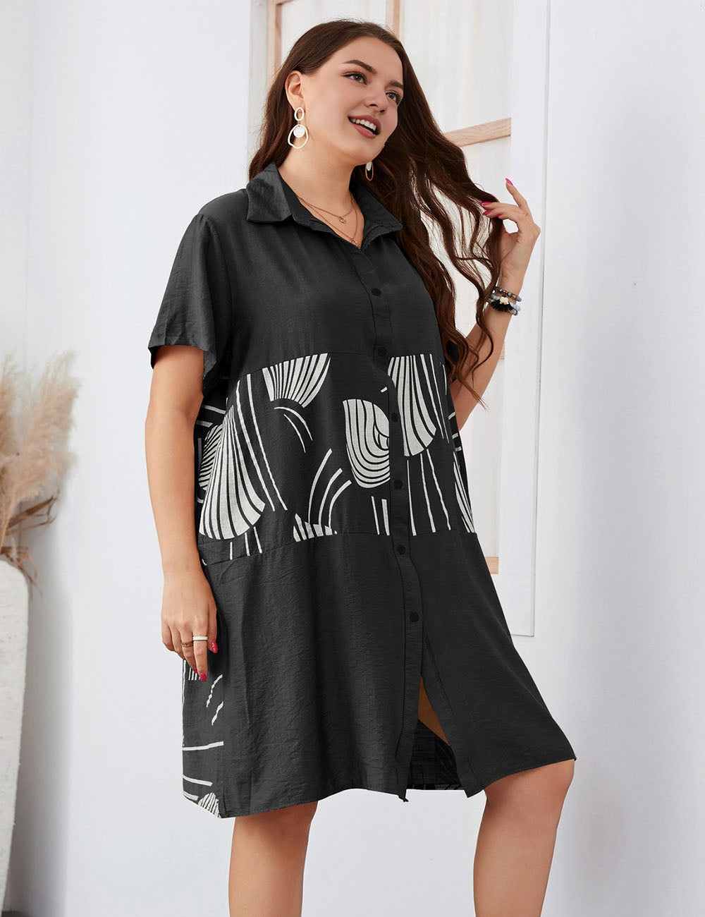 Women_Plus_Size_Button-Down_Loose-Fitting_Long_Shirt_PRUSES_7