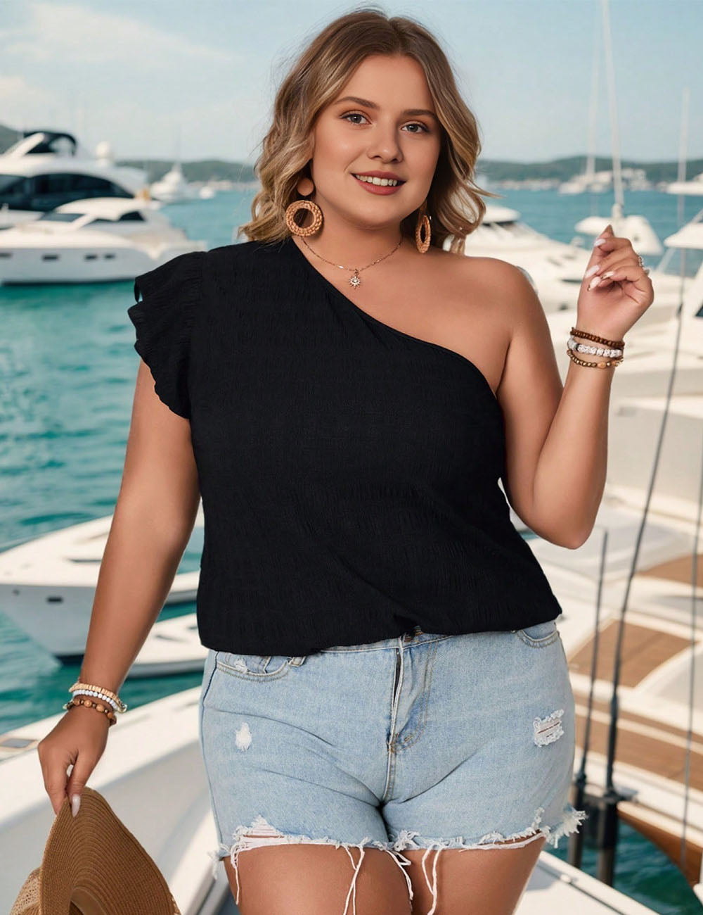 Women_Plus_Size_Casual_One-Shoulder_Cap_Sleeve_Blouse_PRUSES_1