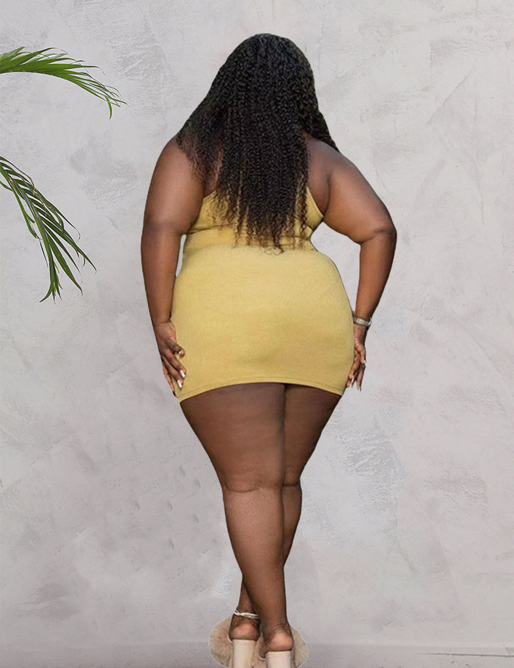 Women Plus Size Casual Sleeveless Wrap Dress-3