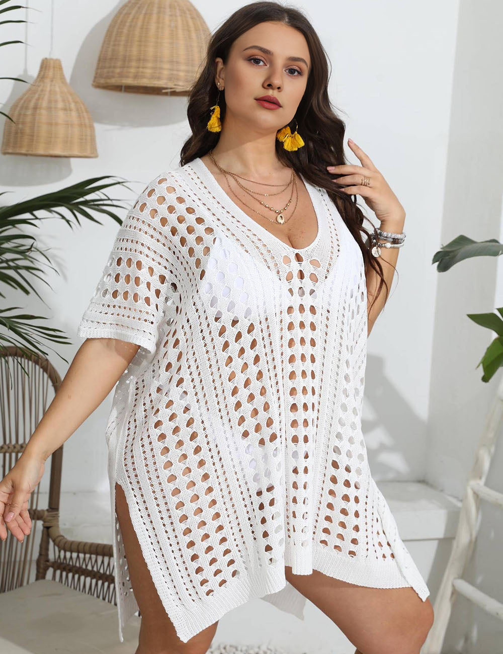 Women_Plus_Size_Deep_V_Knit_Cutout_Bikini_Cover_up_13