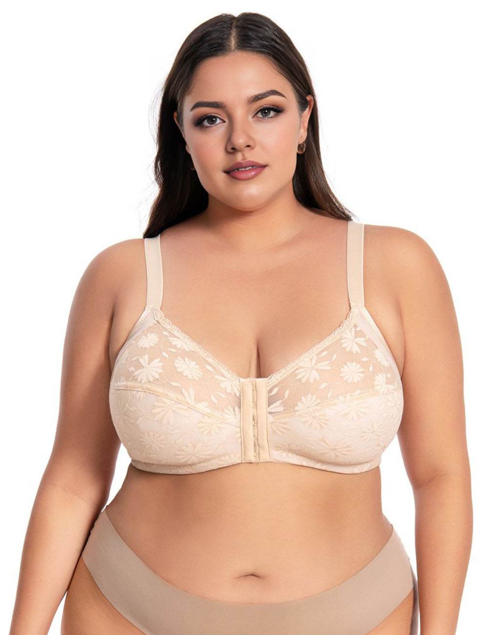 Women Plus Size Front Buckle Lace Bra | PRUSES - PRUSES