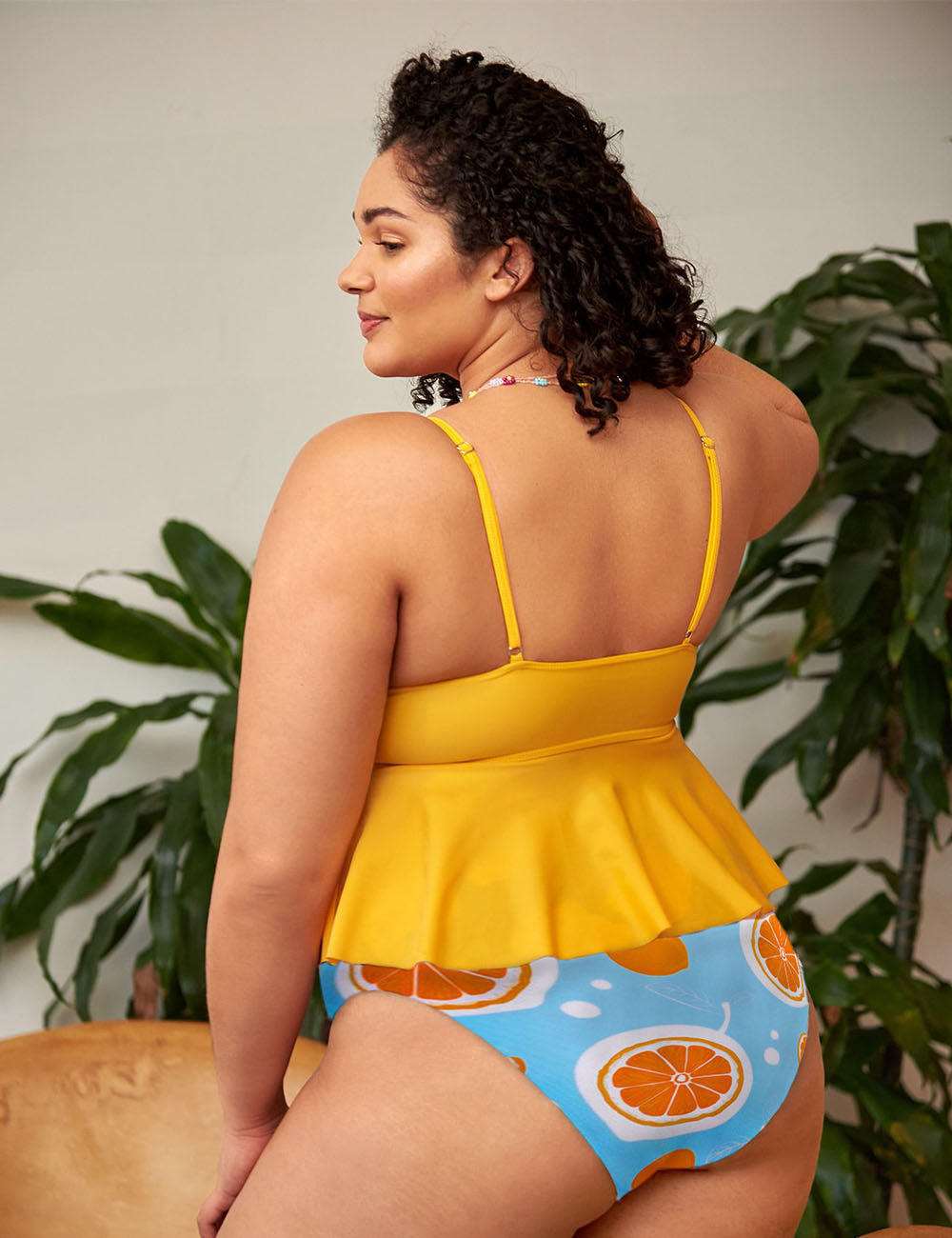 Women_Plus_Size_Gold_Print_High_Waist_Tankini_6