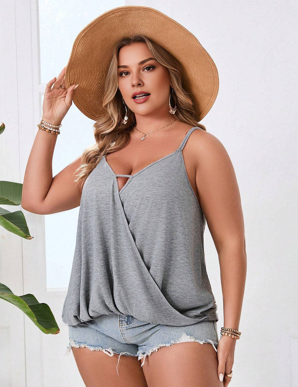 Women_Plus_Size_Gray_Keyhole_Surplice_Tank_PRUSES_6