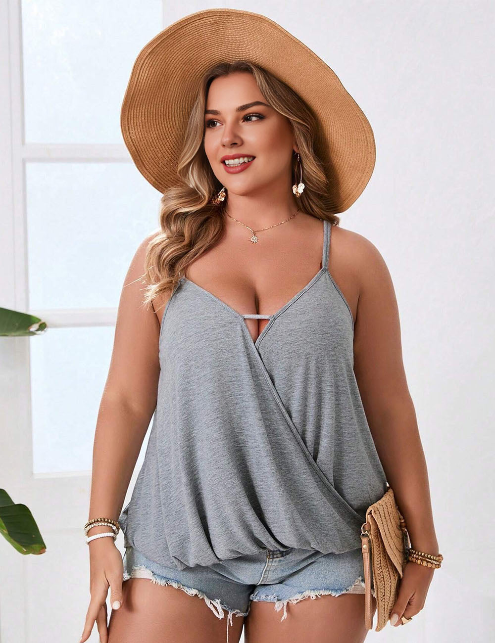 Women_Plus_Size_Gray_Keyhole_Surplice_Tank_PRUSES_7