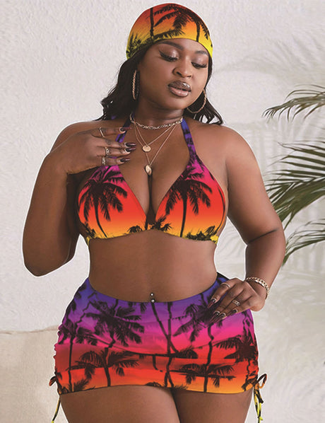 Women_Plus_Size_Halter_Neck_Tie_Back_Floral_Print_Bikini_3_Piece_4