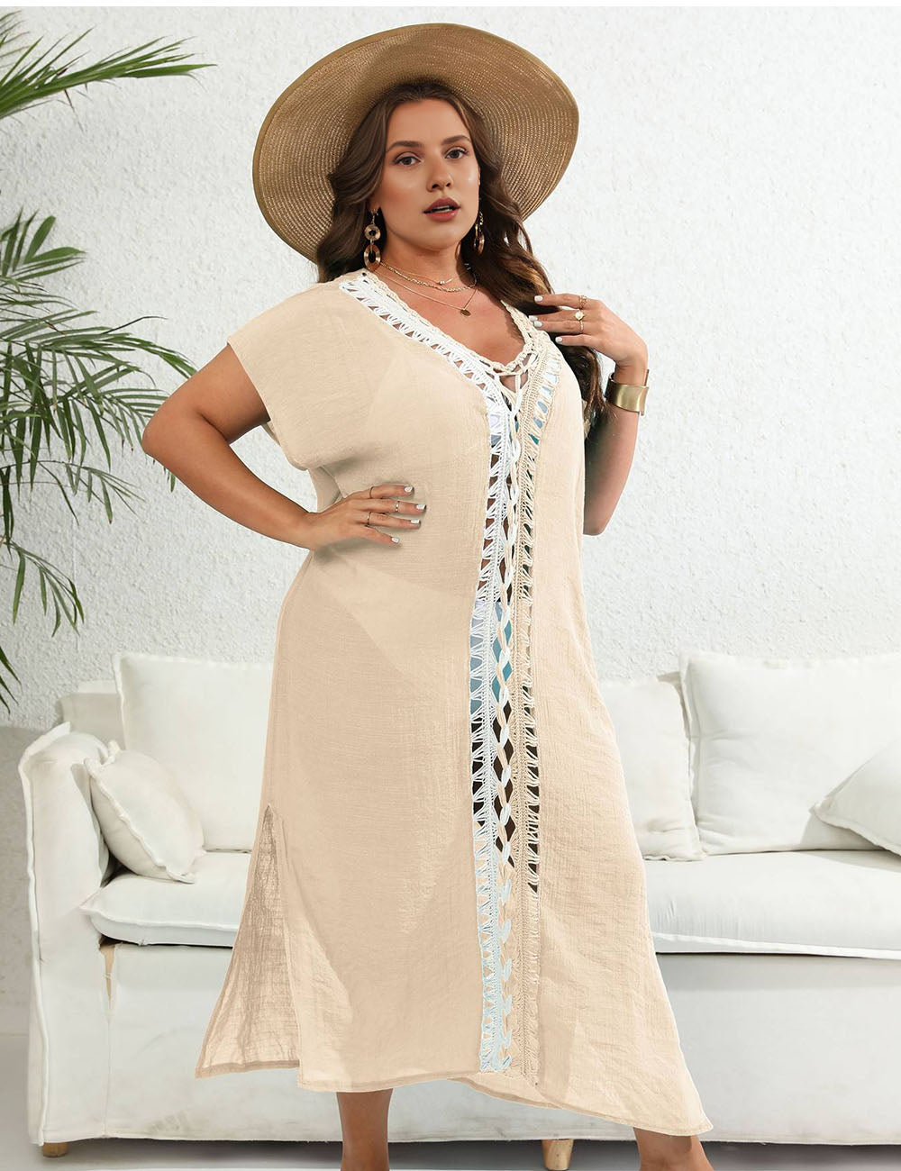 Women_Plus_Size_Hand_Crocheted_Contrast_Color_Bikini_Cover_Up_8