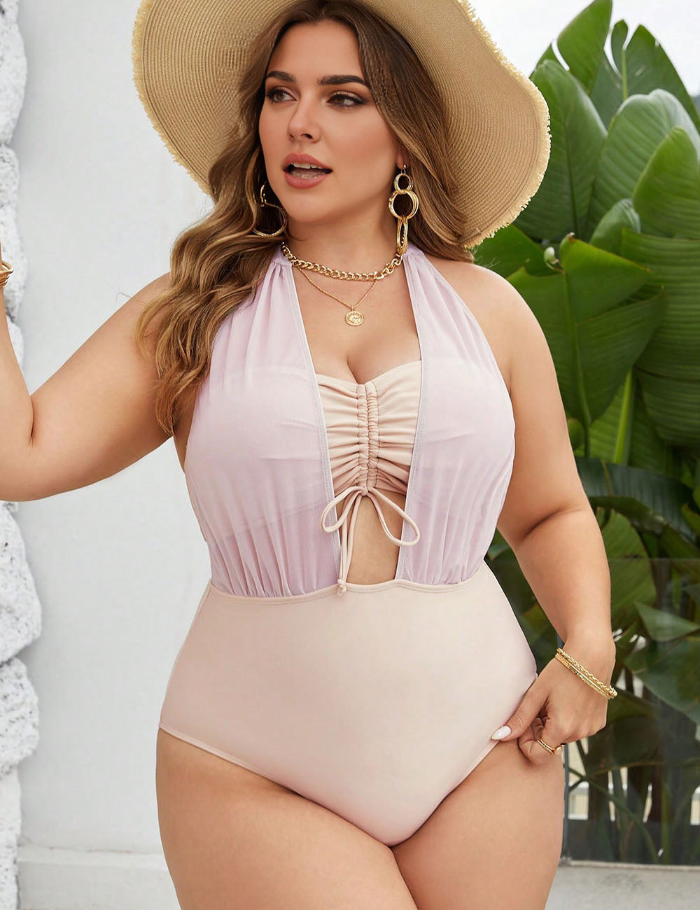 Women_Plus_Size_High_elastic_mesh_stitching_swimsuit_5