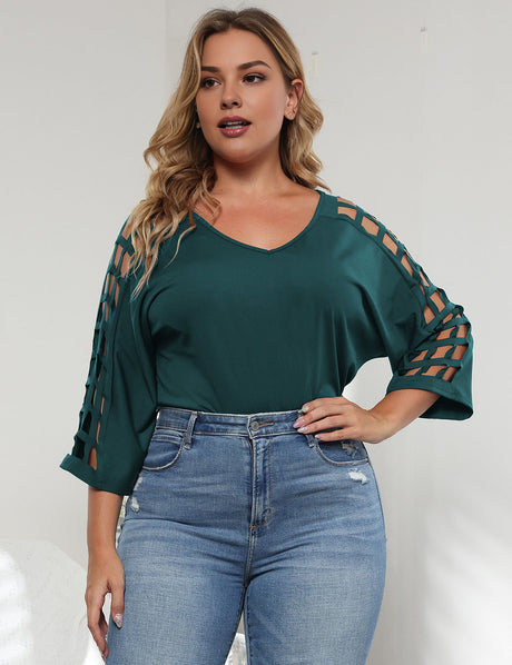 Women_Plus_Size_Hollow_Out_Mesh_Tops_Loose_PRUSES_9