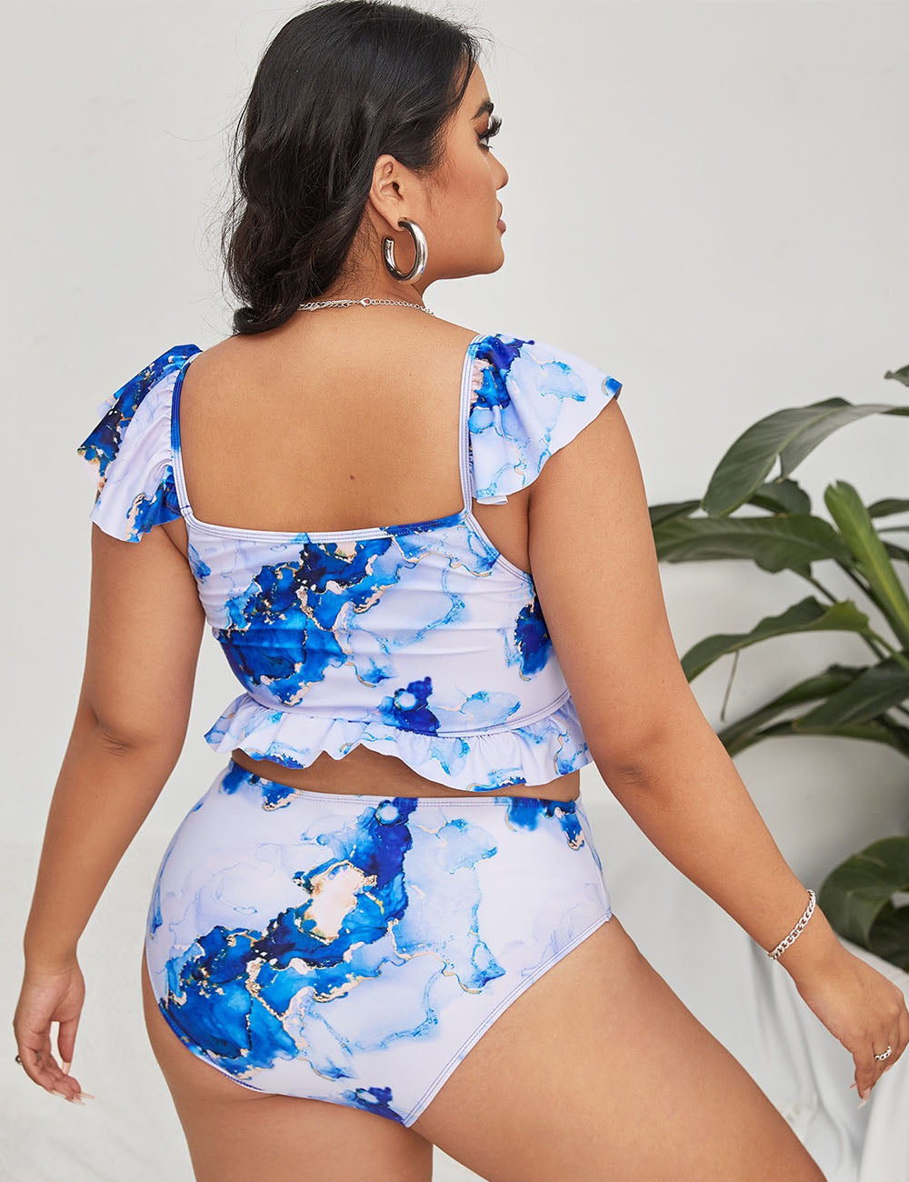 Women_Plus_Size_Ink_Print_Twist_Bikini_Set_Summer_Beach_7