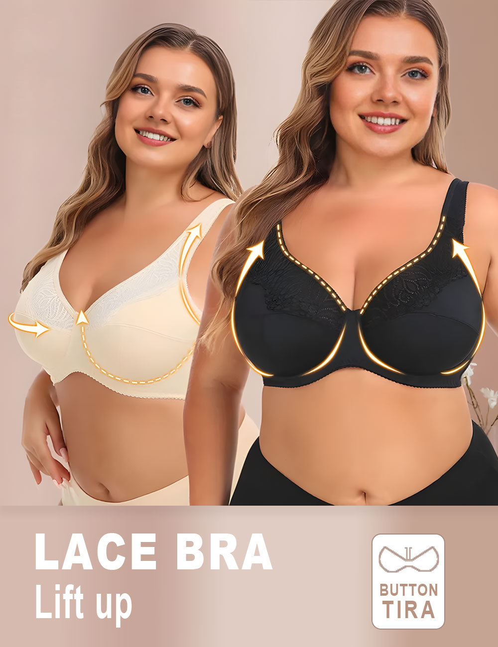 Women Plus Size Lace Underwire Bra | PRUSES-3