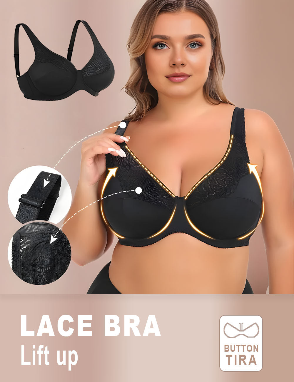 Women Plus Size Lace Underwire Bra | PRUSES-4