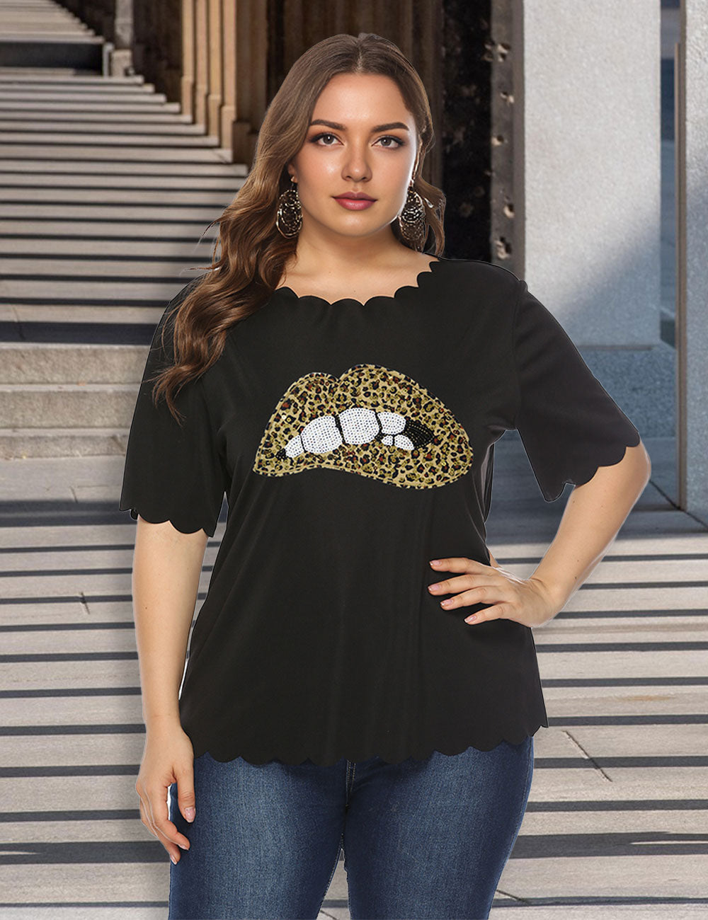 Women_Plus_Size_Leopard_Print_Lip_Wavy_Edge_T-Shirt_PRUSES_7