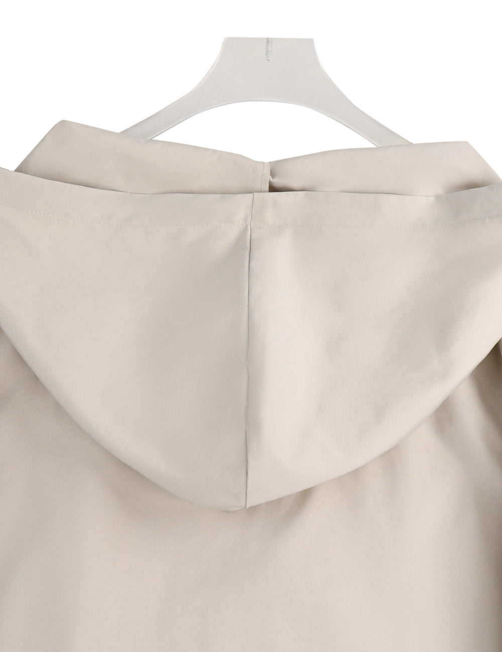 Women Plus Size Light Beige Hooded Windbreaker Coat