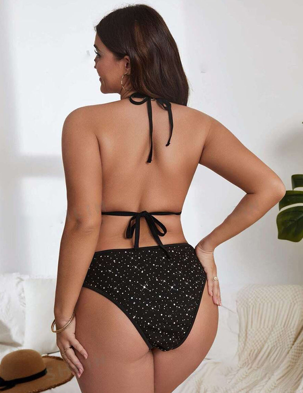 Women_Plus_Size_Long_Sleeved_Drawstring_Sparkle_Cover_Up_Triangle_Bikini_Set_5