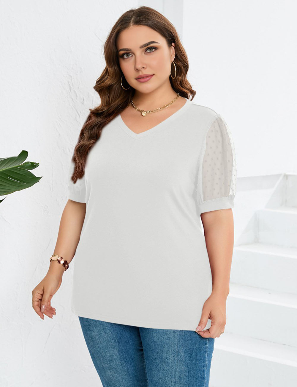 Women_Plus_Size_Mesh_Sleeves_Short_Sleeve_T-Shirt_PRUSES_3