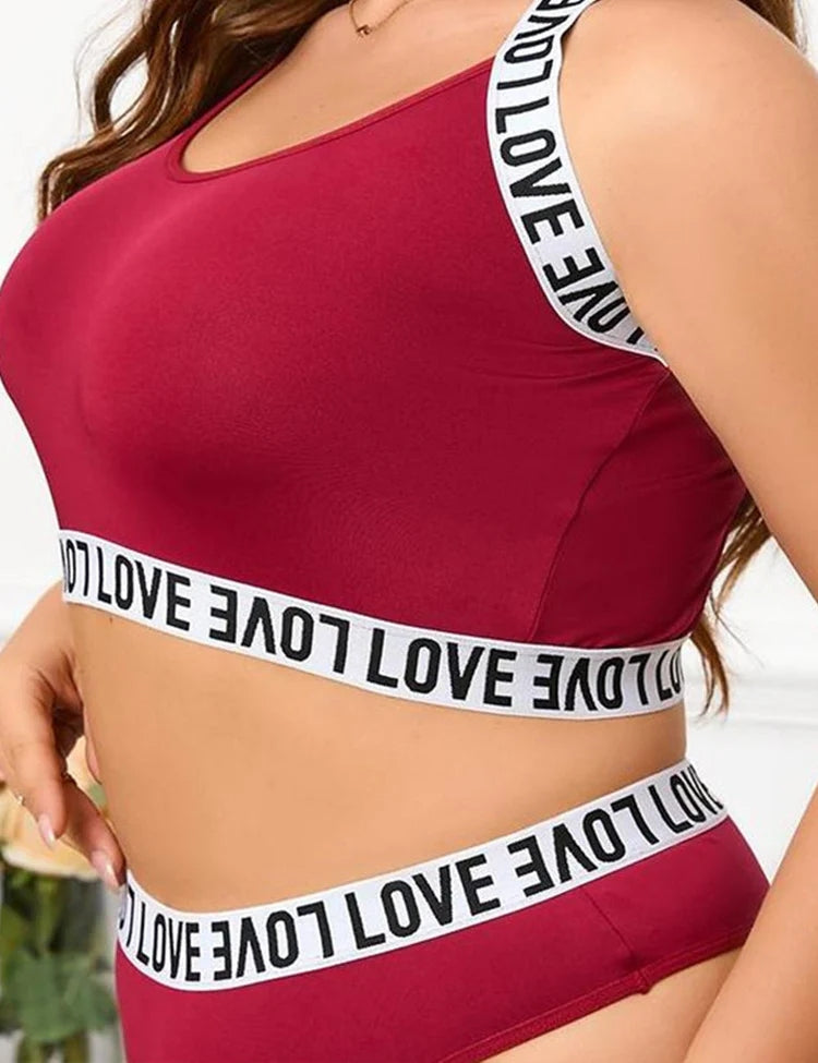 Women Plus Size Milk Silk Sports Bra Set-4