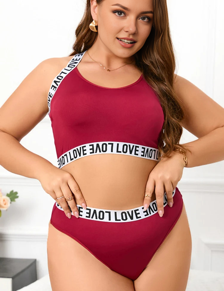 Women Plus Size Milk Silk Sports Bra Set