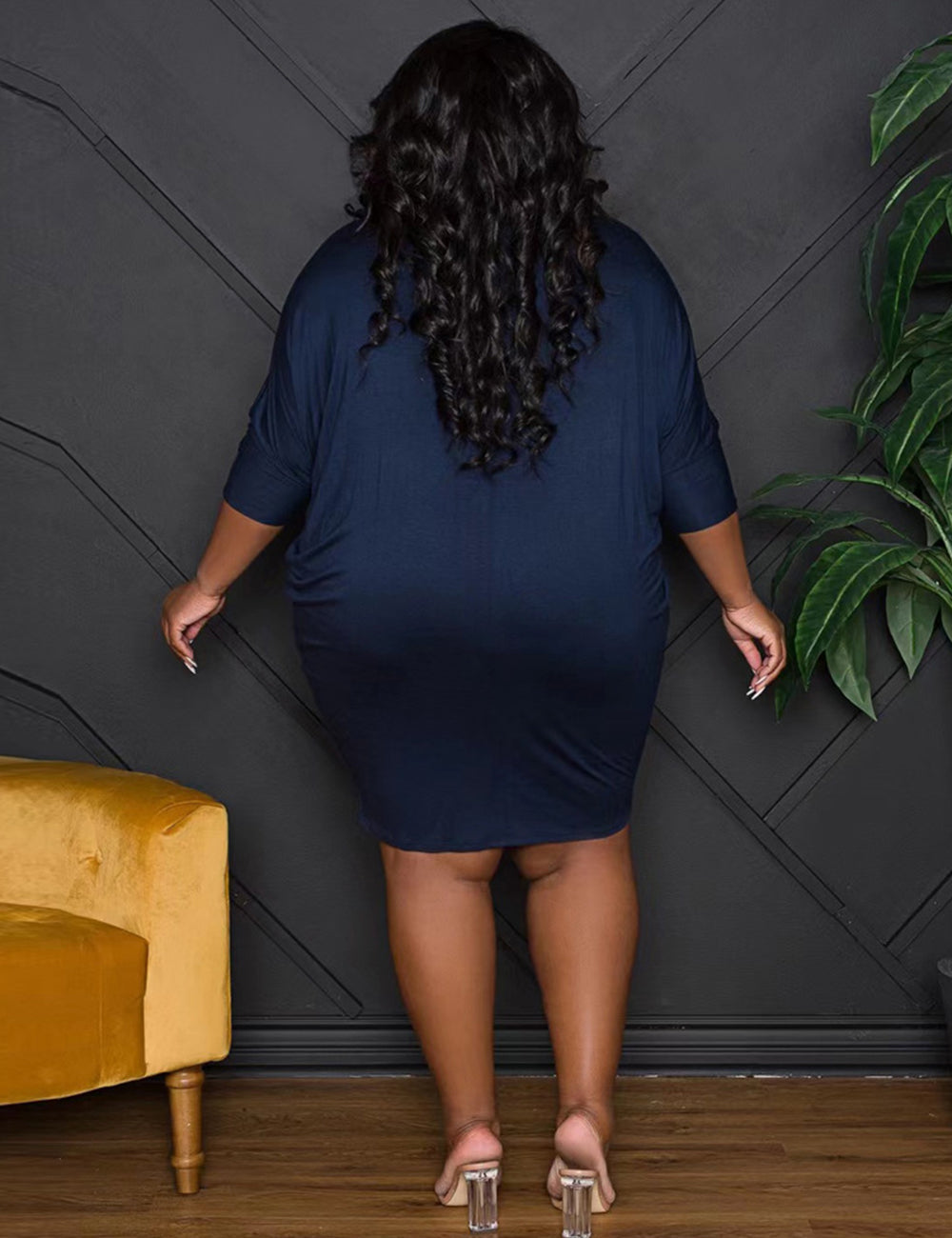 Women Plus Size New Fashion Loose Casual Dress-6