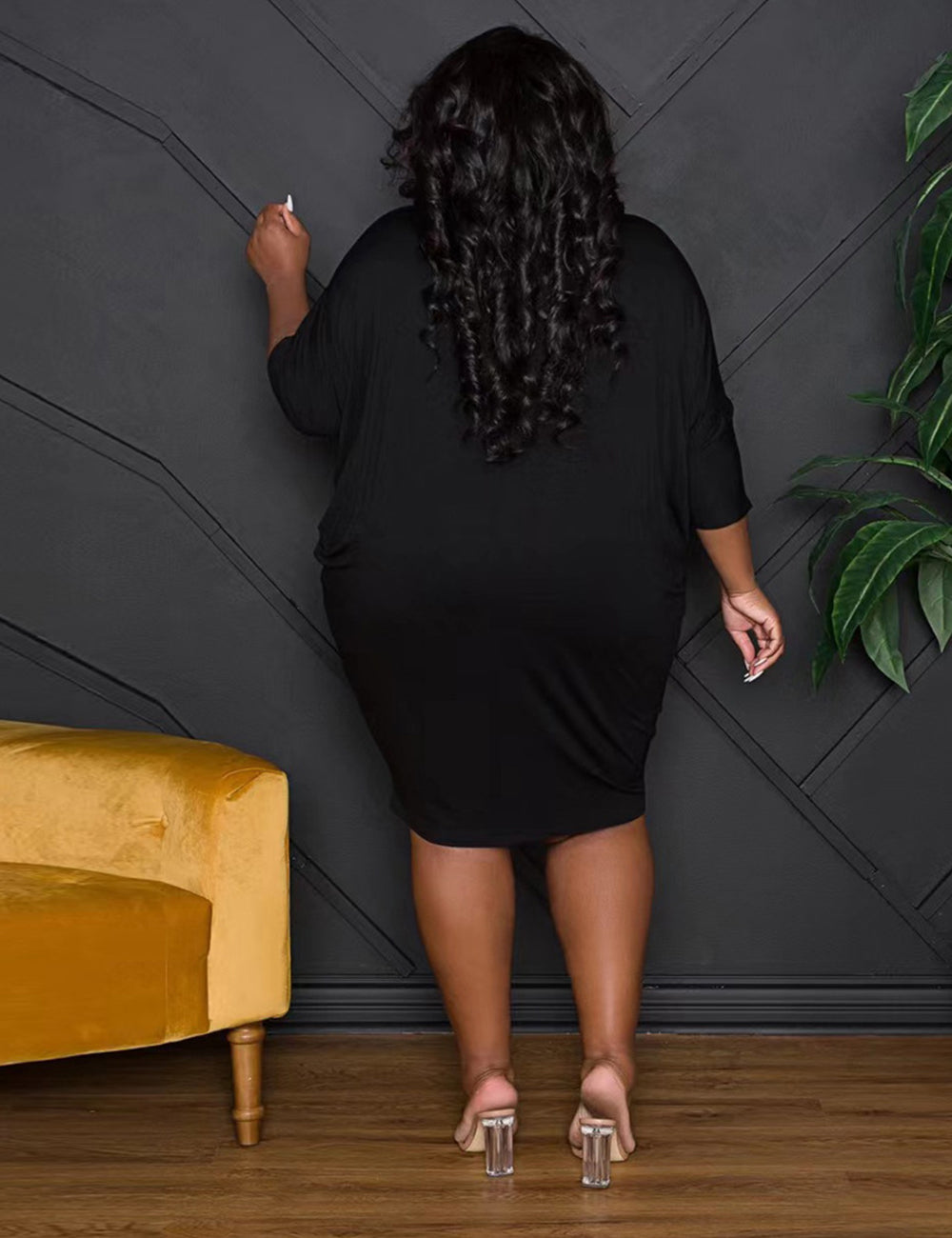 Women Plus Size New Fashion Loose Casual Dress-7