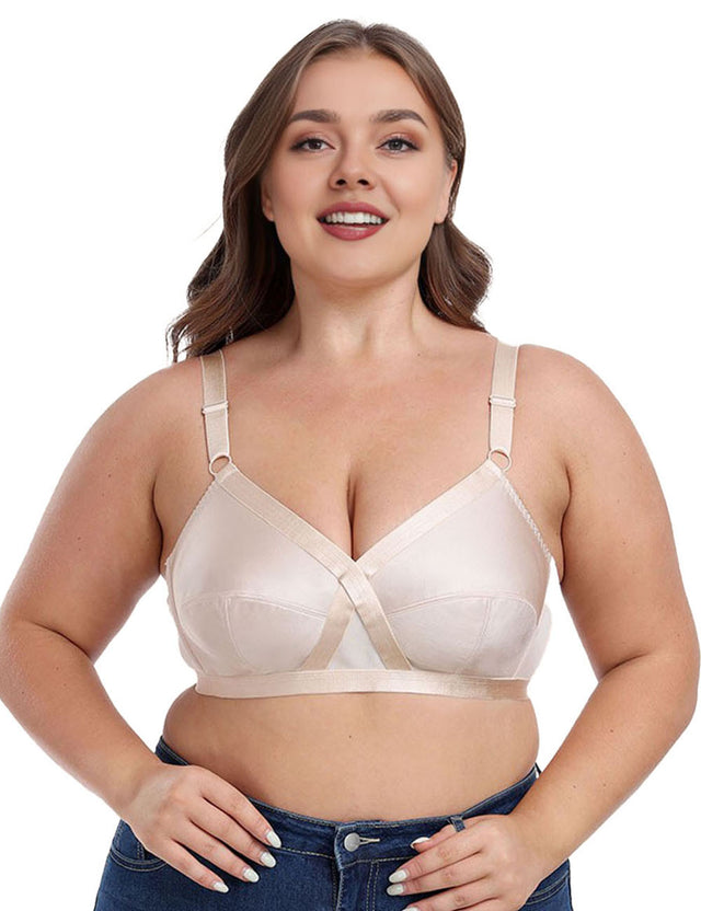 Women Plus Size Non-Padded Satin Bra258