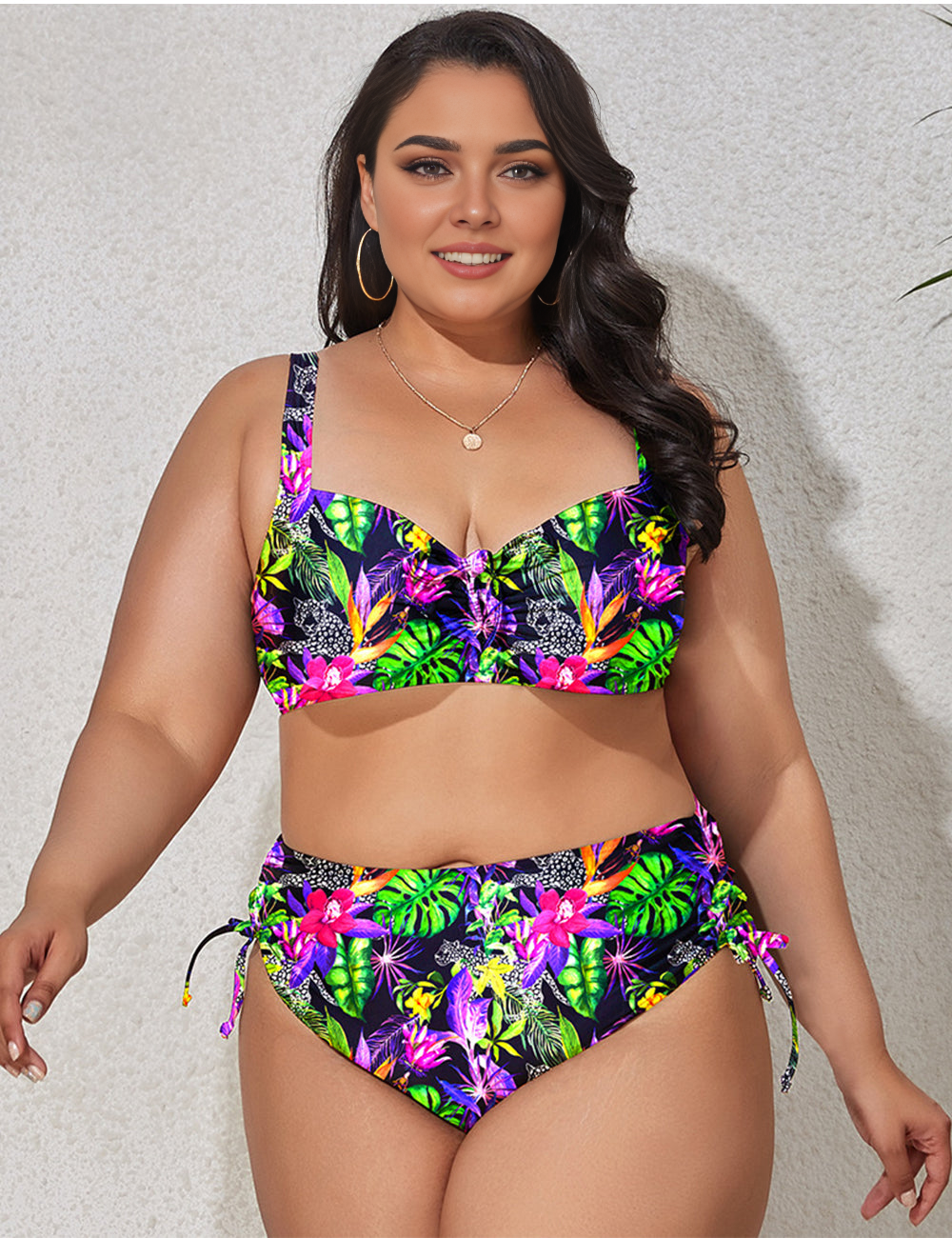 Women Plus Size Sexy Bikini Bra Thickened No Steel Rim Two-Piece Swimsuit-11