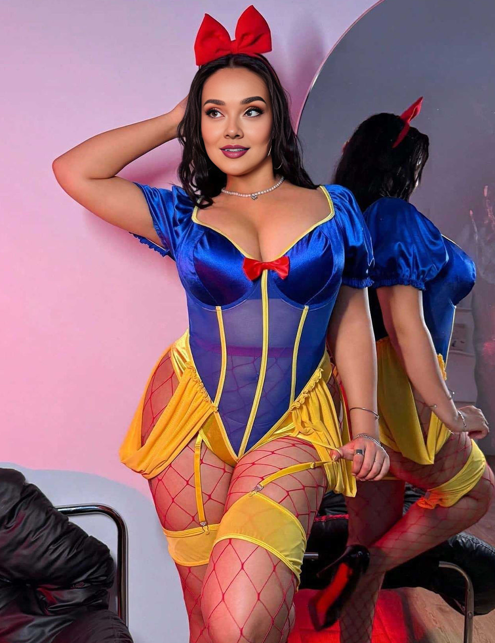 Women Plus Size Snow Princess Lingerie Costume