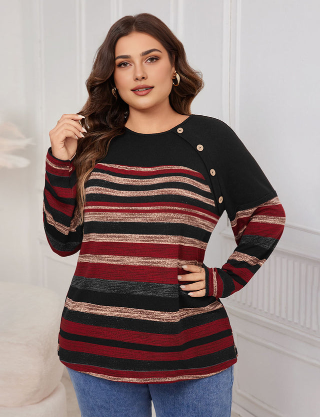 Women_Plus_Size_Striped_long-sleeved_loose_top_PRUSES_8