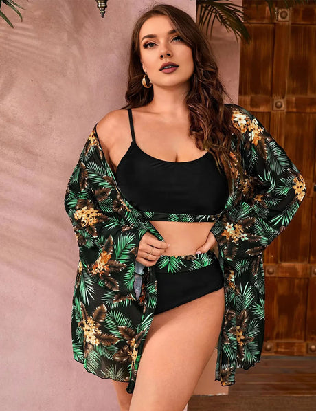 Women_Plus_Size_Three_Piece_Long_Sleeve_Blouse_Bikini_Set_7