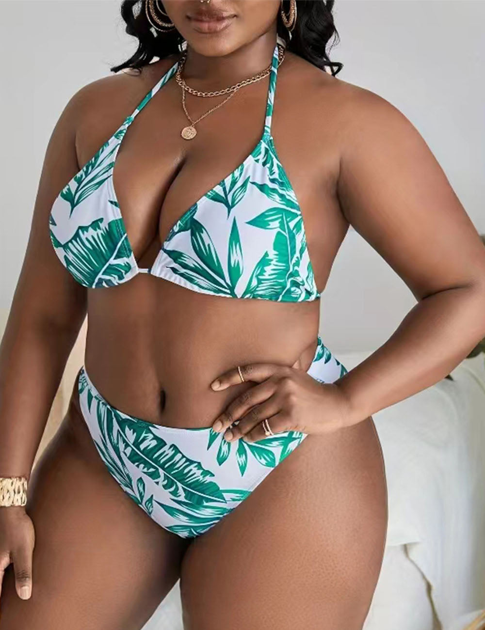 Women_Plus_Size_Tropical_Halter_Triangle_Bikini_Set_1