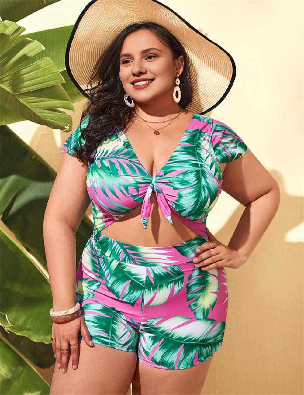 Women_Plus_Size_Tropical_Print_One-Piece_Swimsuit_with_Knot_2