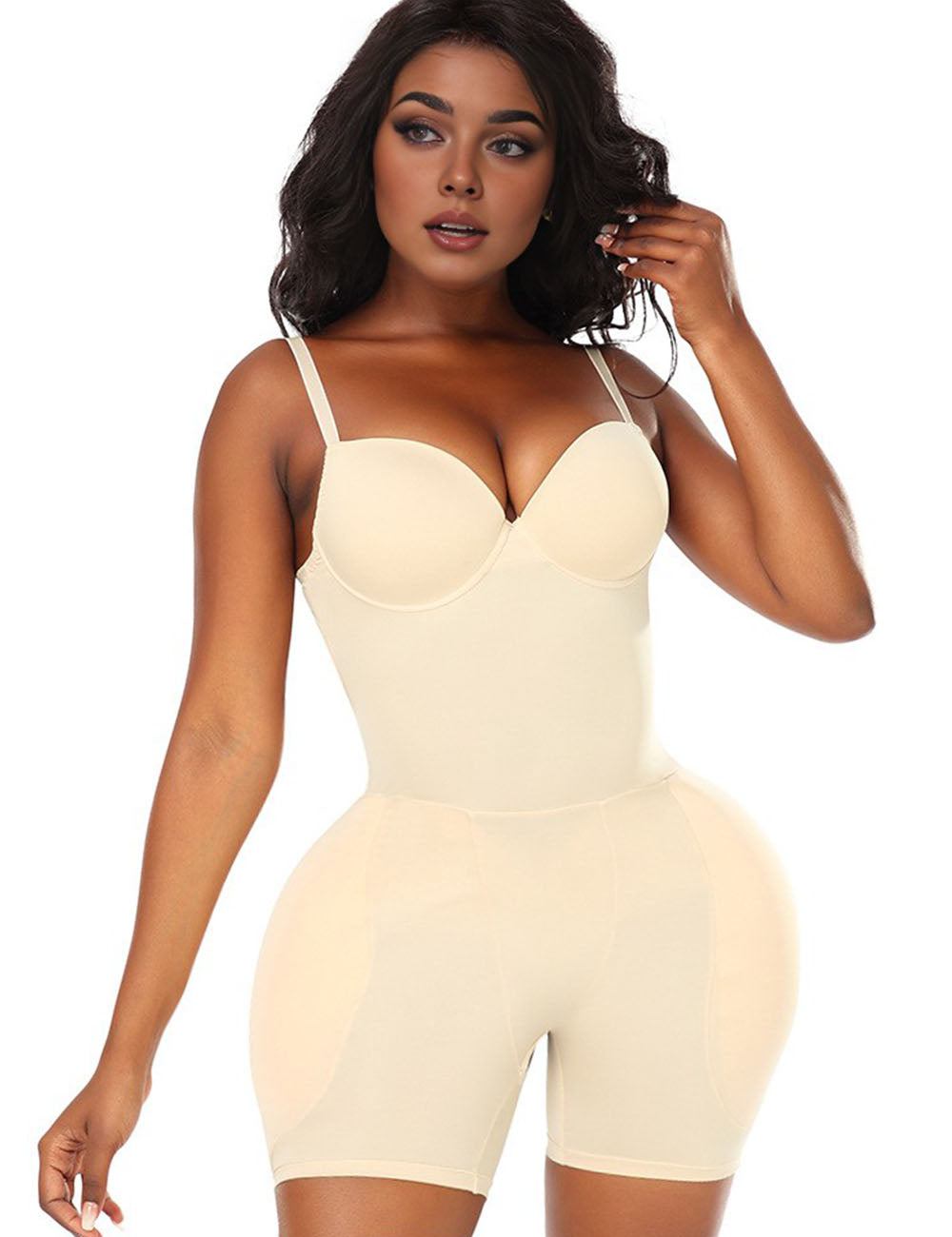 Women Plus Size Tummy Control Beige Shapewear