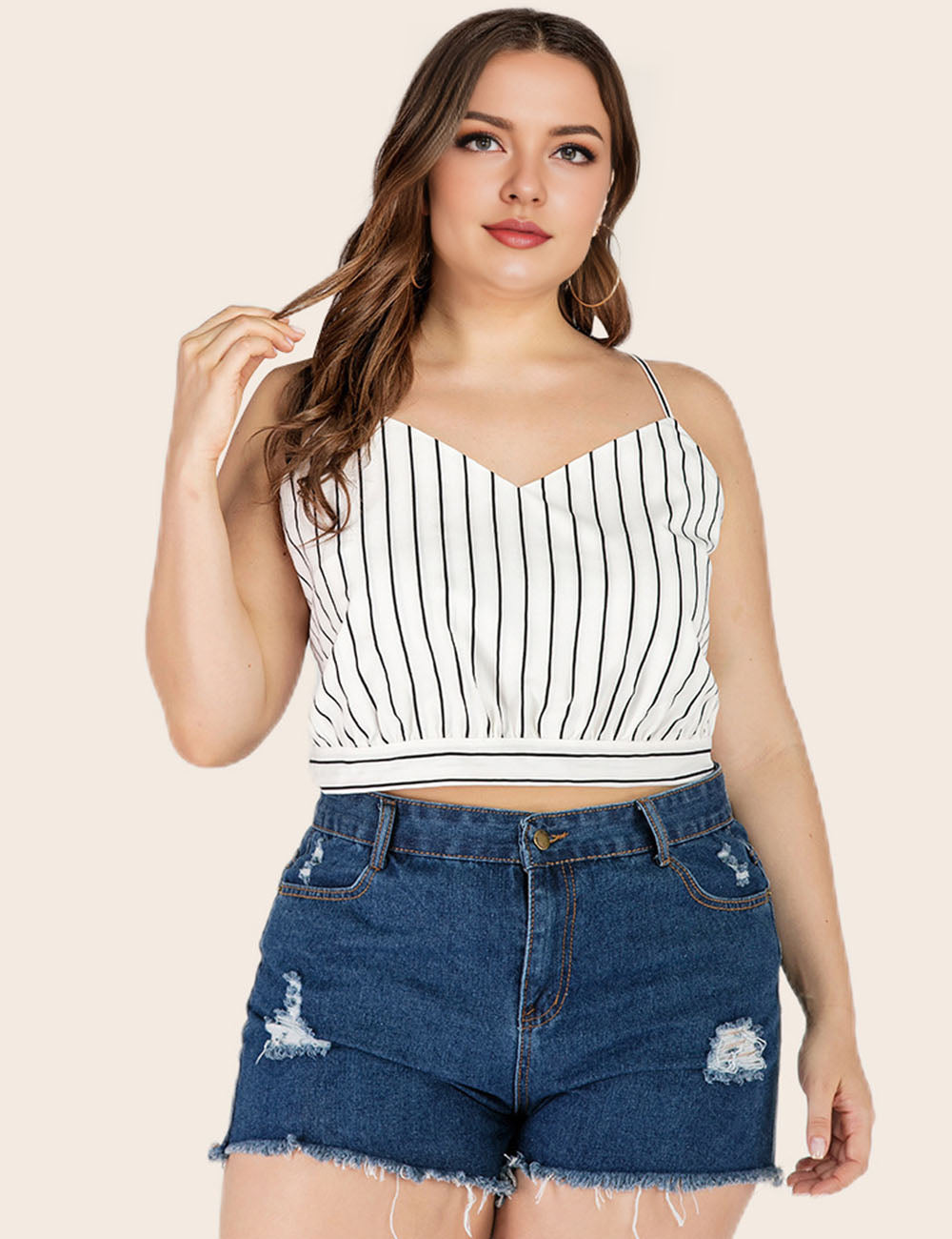 Women_Plus_Size_V_Neck_Striped_Cami_Camisole_PRUSES_9