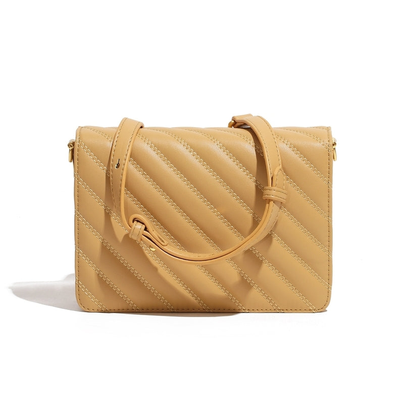 Women's Leather Quilted Flap Square Chain Shoulder Bags | PRUSES