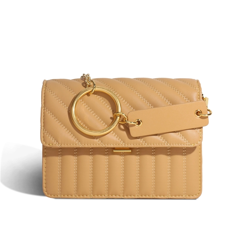 Women's Leather Quilted Flap Square Chain Shoulder Bags | PRUSES