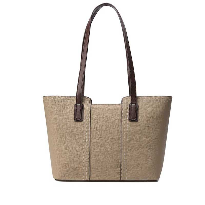 Women's Contrast Handle Leather Work Tote Bag | PRUSES