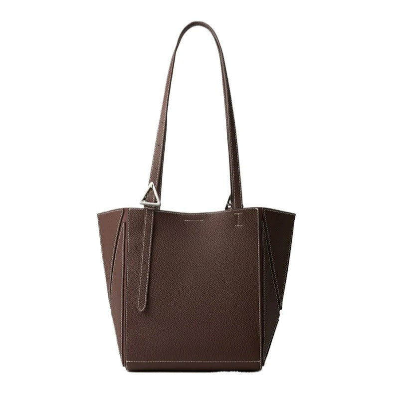 coffee Brown Geometric Tote Bag
