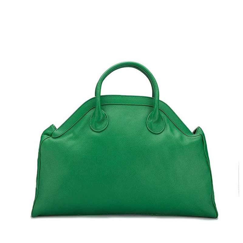 green Genuine Leather Oversized Tote Bag