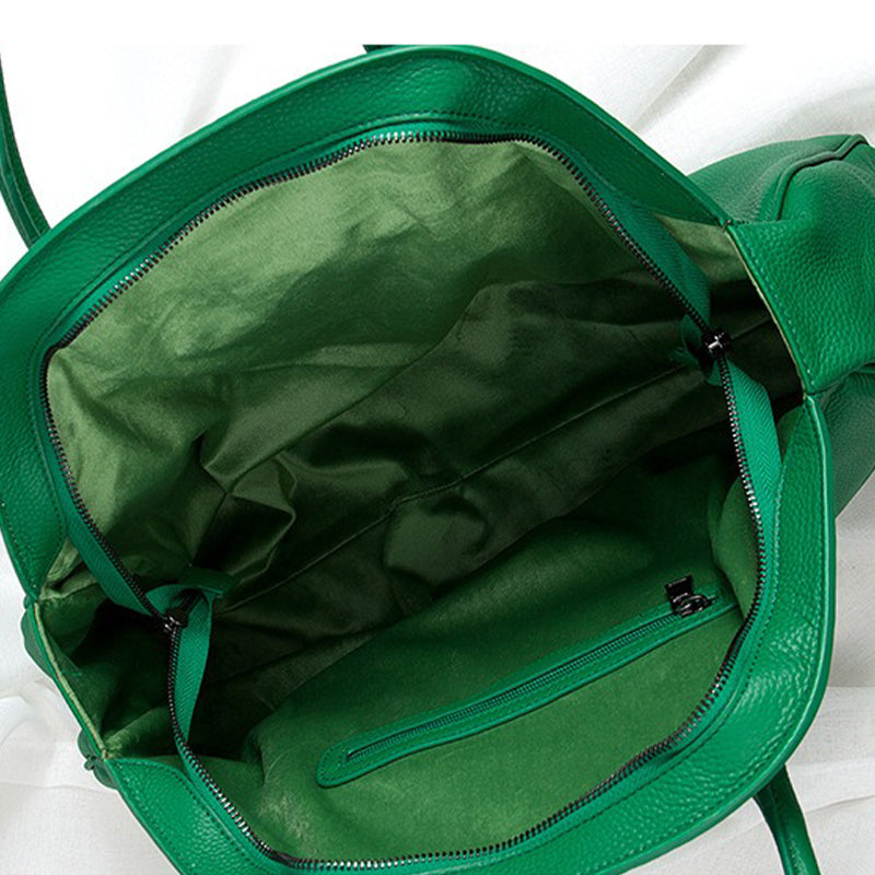 Green cowhide Bag interior structure
