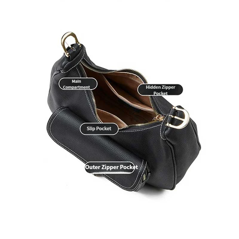 Women's Genuine Leather Shoulder Bag with Pocket | PRUSES