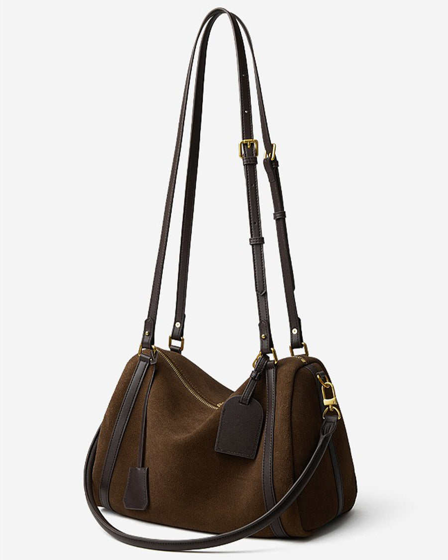 Genuine Leather Tote with Two Chain Straps