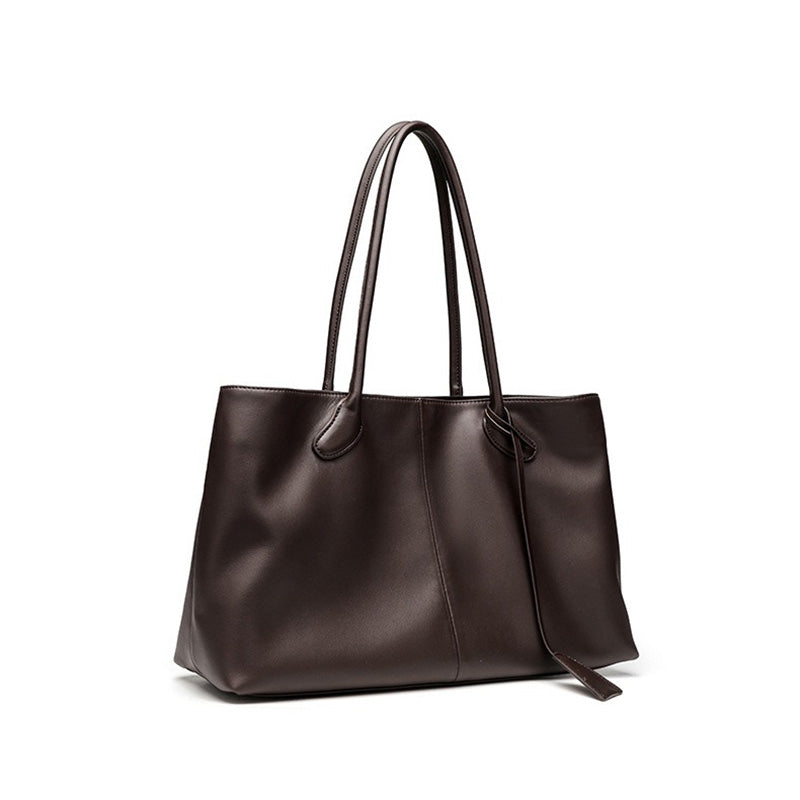 coffee Minimalist Genuine Leather Large Capacity shoulder bag