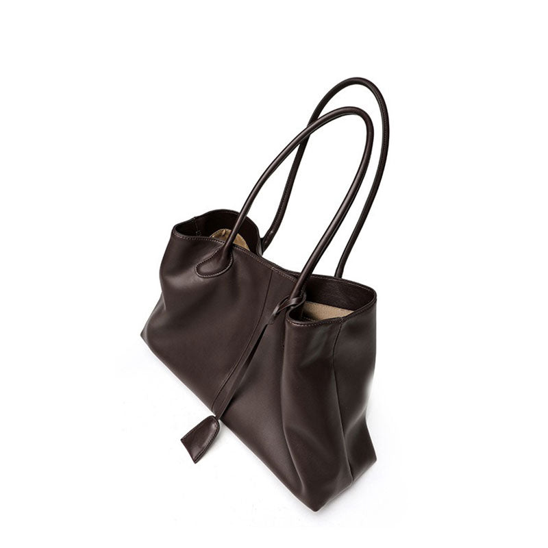 coffee Minimalist Leather Large Capacity Tote Bag