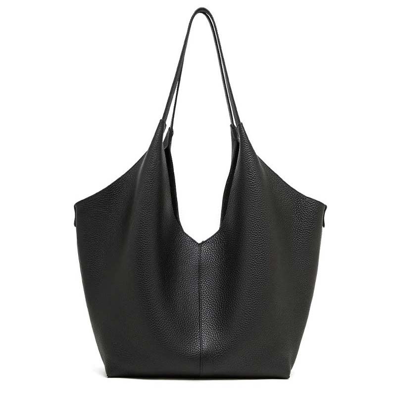 black Leather Slouchy Hobo Bag