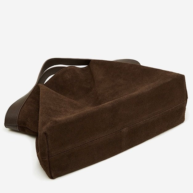 Coffee Brown suede handbag