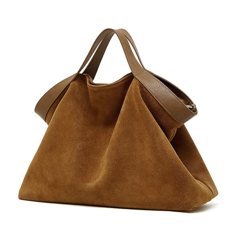 Brown suede handbag