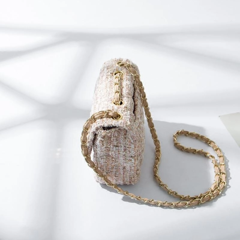 apricot_tweed_flap_square_handbags_shoulder_chain_bag_5