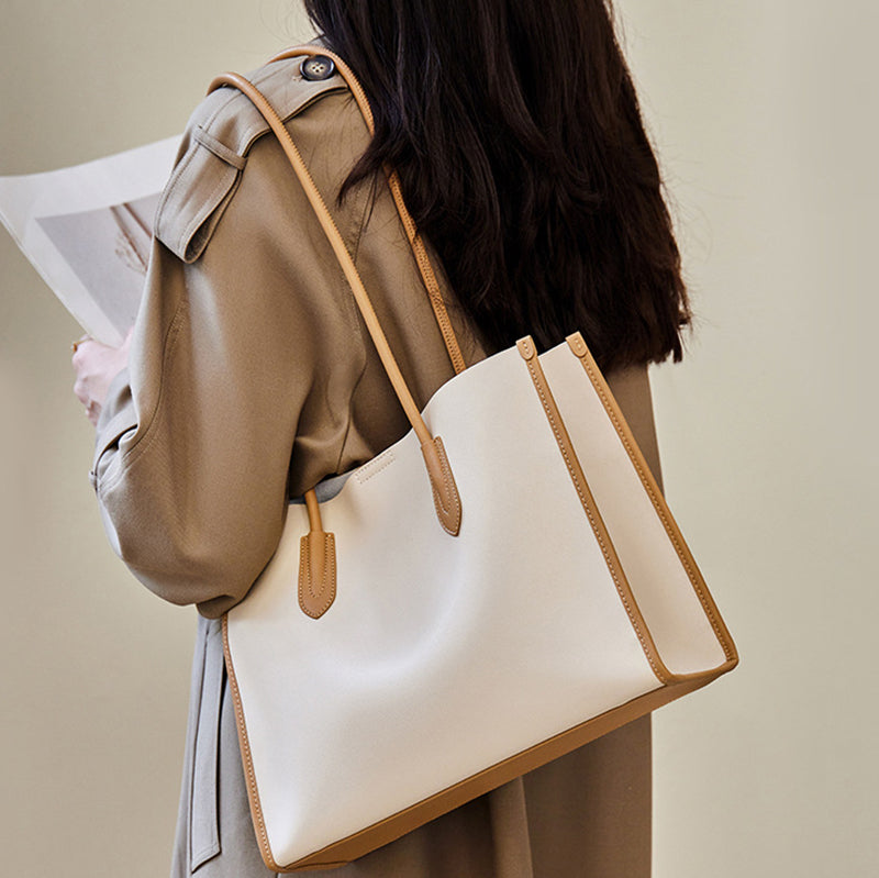 beige_genuine_leather_square_large_tote_bag_women_s_shoulder_bags__1