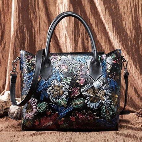 black_flower_embossing_leather_tote_bags_2